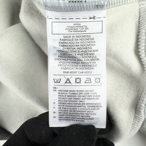 Adidas Light Gray Crew Neck Fleece Sweatshirt - Picture 11 of 12